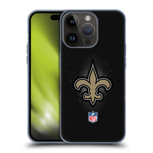 NFL New Orleans Saints Artwork LED Soft Gel Case for Apple iPhone 15 Pro