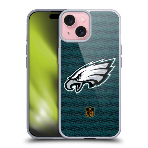 NFL Philadelphia Eagles Logo Football Soft Gel Case for Apple iPhone 15