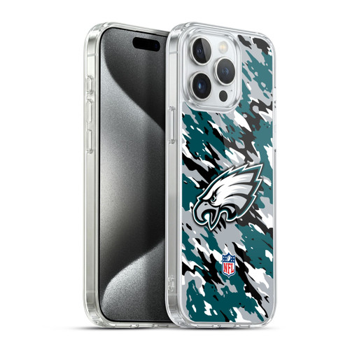 NFL Philadelphia Eagles Logo Camou Soft Gel Case for Apple iPhone 15 Pro Max