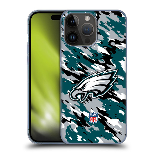 NFL Philadelphia Eagles Logo Camou Soft Gel Case for Apple iPhone 15 Pro Max