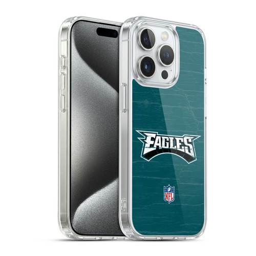 NFL Philadelphia Eagles Logo Distressed Look Soft Gel Case for Apple iPhone 15 Pro