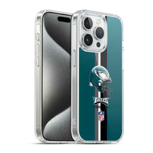 NFL Philadelphia Eagles Logo Helmet Soft Gel Case for Apple iPhone 15 Pro