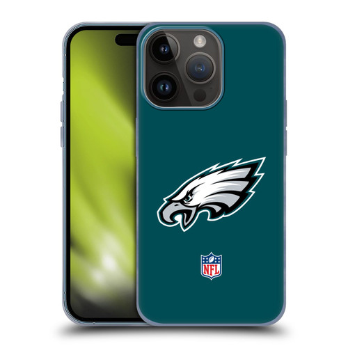 NFL Philadelphia Eagles Logo Plain Soft Gel Case for Apple iPhone 15 Pro