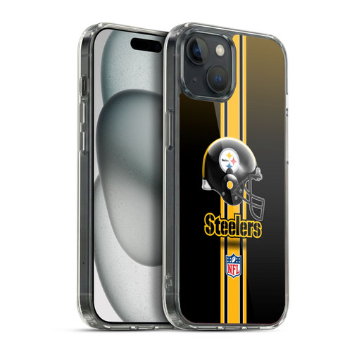 NFL Pittsburgh Steelers Logo Helmet Soft Gel Case for Apple iPhone 15 Plus