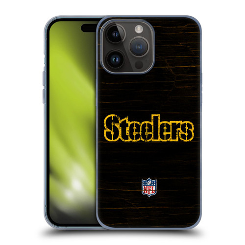 NFL Pittsburgh Steelers Logo Distressed Look Soft Gel Case for Apple iPhone 15 Pro Max