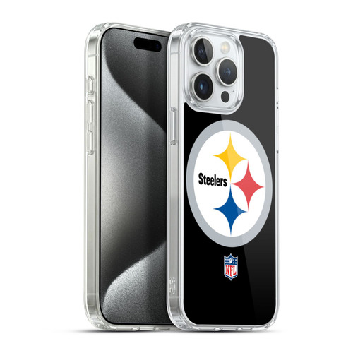 NFL Pittsburgh Steelers Logo Plain Soft Gel Case for Apple iPhone 15 Pro Max
