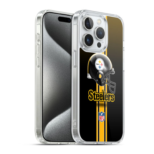 NFL Pittsburgh Steelers Logo Helmet Soft Gel Case for Apple iPhone 15 Pro
