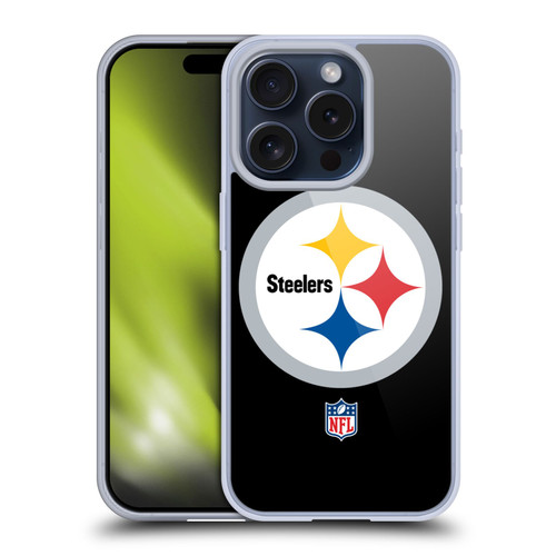 NFL Pittsburgh Steelers Logo Plain Soft Gel Case for Apple iPhone 15 Pro