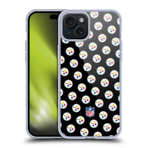 NFL Pittsburgh Steelers Artwork Patterns Soft Gel Case for Apple iPhone 15 Plus
