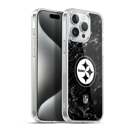 NFL Pittsburgh Steelers Artwork Marble Soft Gel Case for Apple iPhone 15 Pro Max & MagSafe