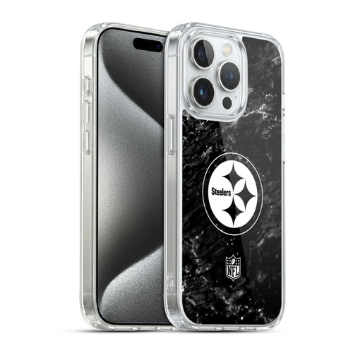 NFL Pittsburgh Steelers Artwork Marble Soft Gel Case for Apple iPhone 15 Pro & MagSafe