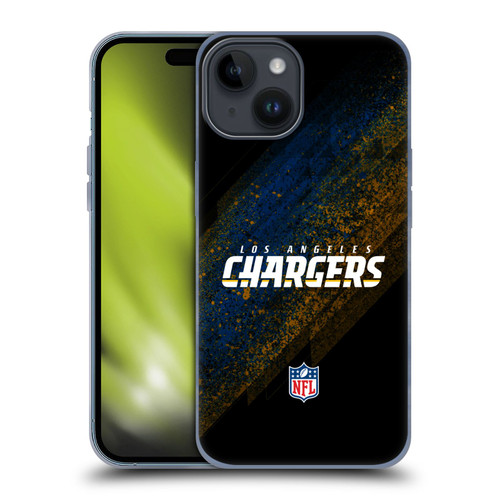 NFL Los Angeles Chargers Logo Blur Soft Gel Case for Apple iPhone 15
