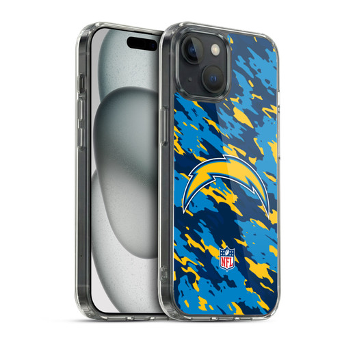 NFL Los Angeles Chargers Logo Camou Soft Gel Case for Apple iPhone 15 & MagSafe