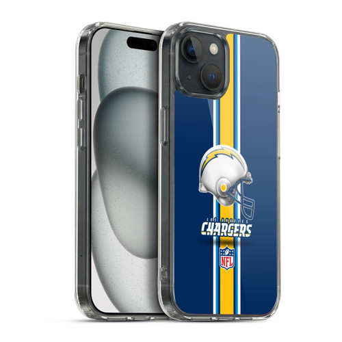 NFL Los Angeles Chargers Logo Helmet Soft Gel Case for Apple iPhone 15 Plus & MagSafe