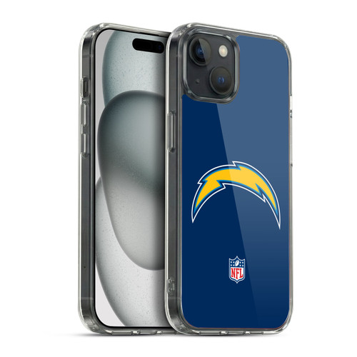 NFL Los Angeles Chargers Logo Plain Soft Gel Case for Apple iPhone 15 Plus & MagSafe