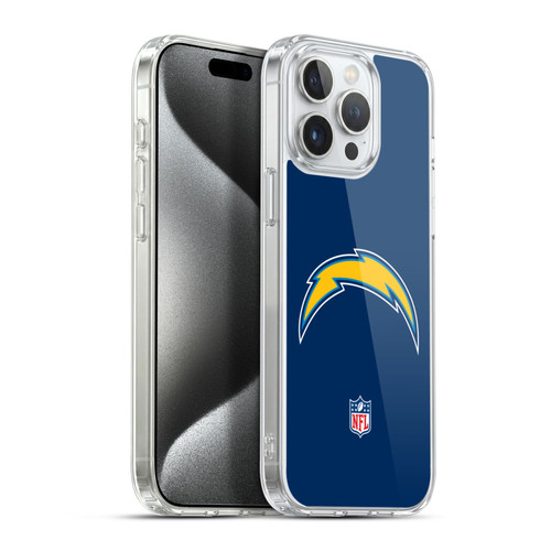 NFL Los Angeles Chargers Logo Plain Soft Gel Case for Apple iPhone 15 Pro Max & MagSafe