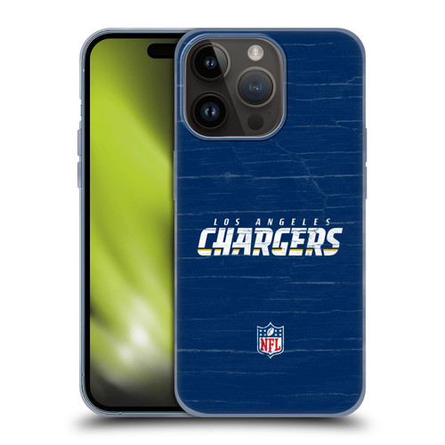 NFL Los Angeles Chargers Logo Distressed Look Soft Gel Case for Apple iPhone 15 Pro