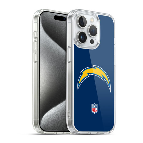 NFL Los Angeles Chargers Logo Plain Soft Gel Case for Apple iPhone 15 Pro & MagSafe
