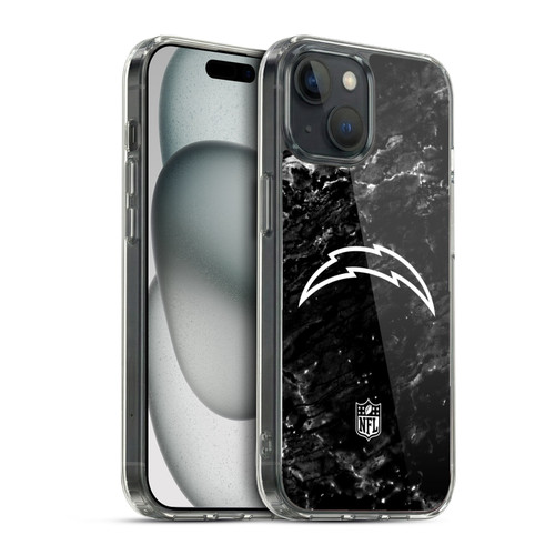 NFL Los Angeles Chargers Artwork Marble Soft Gel Case for Apple iPhone 15 & MagSafe