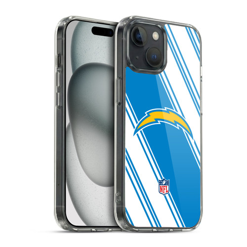 NFL Los Angeles Chargers Artwork Stripes Soft Gel Case for Apple iPhone 15 & MagSafe