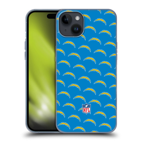 NFL Los Angeles Chargers Artwork Patterns Soft Gel Case for Apple iPhone 15 Plus