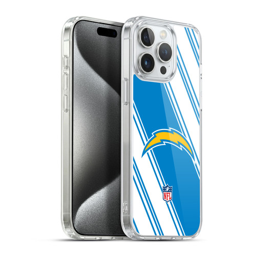 NFL Los Angeles Chargers Artwork Stripes Soft Gel Case for Apple iPhone 15 Pro Max & MagSafe