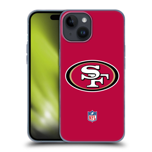 NFL San Francisco 49Ers Logo Plain Soft Gel Case for Apple iPhone 15