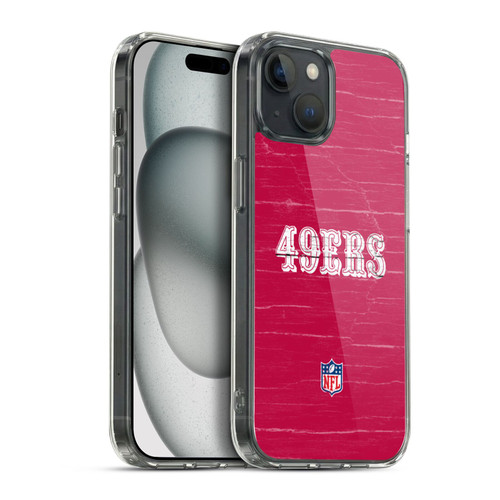 NFL San Francisco 49Ers Logo Distressed Look Soft Gel Case for Apple iPhone 15 Plus