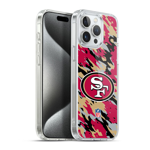 NFL San Francisco 49Ers Logo Camou Soft Gel Case for Apple iPhone 15 Pro Max