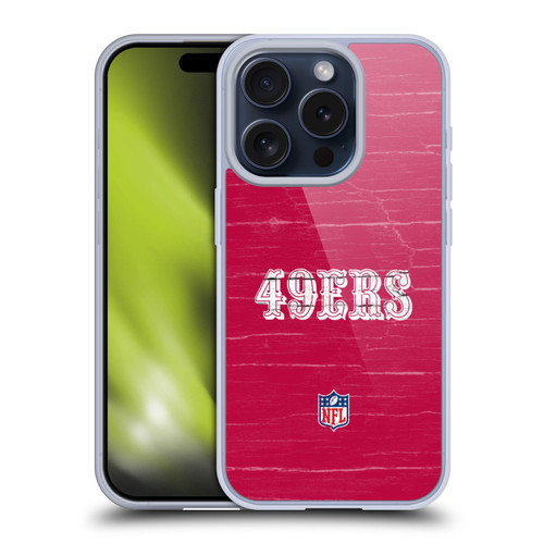 NFL San Francisco 49Ers Logo Distressed Look Soft Gel Case for Apple iPhone 15 Pro