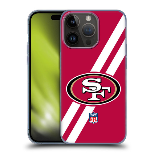 NFL San Francisco 49Ers Logo Stripes Soft Gel Case for Apple iPhone 15 Pro