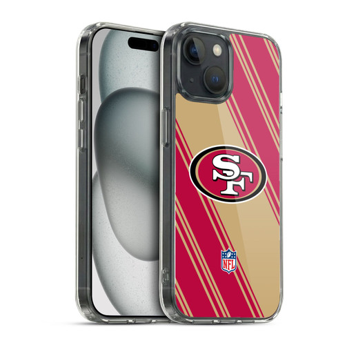 NFL San Francisco 49ers Artwork Stripes Soft Gel Case for Apple iPhone 15