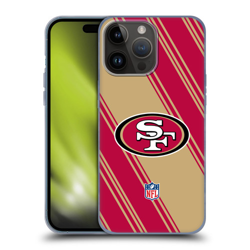 NFL San Francisco 49ers Artwork Stripes Soft Gel Case for Apple iPhone 15 Pro Max