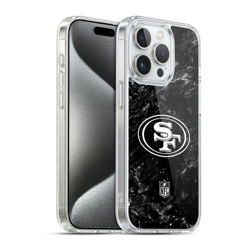 NFL San Francisco 49ers Artwork Marble Soft Gel Case for Apple iPhone 15 Pro