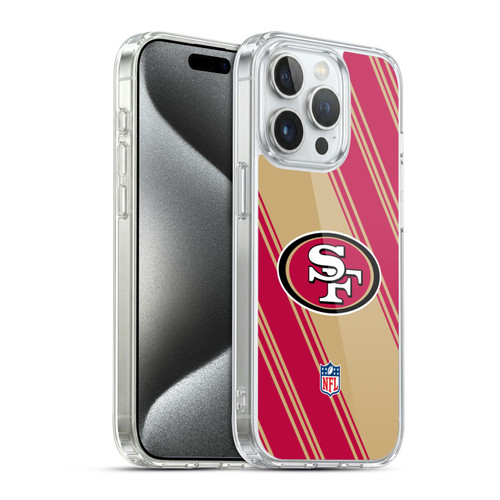 NFL San Francisco 49ers Artwork Stripes Soft Gel Case for Apple iPhone 15 Pro