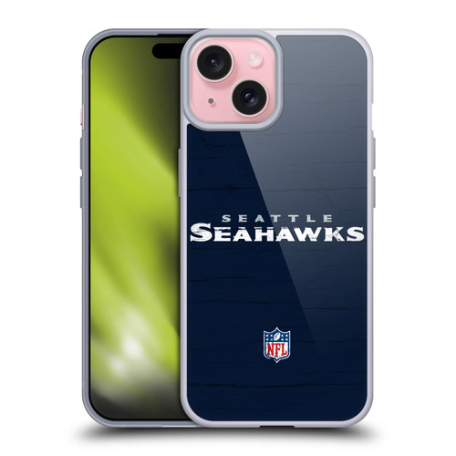 NFL Seattle Seahawks Logo Distressed Look Soft Gel Case for Apple iPhone 15 NFL Seattle Seahawks Logo Distressed Look Soft Gel Case for Apple iPhone 15