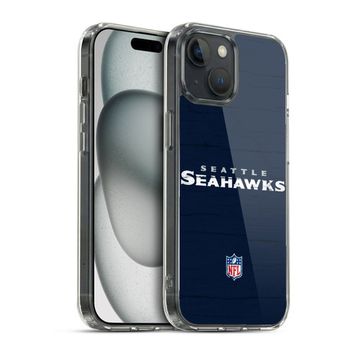 NFL Seattle Seahawks Logo Distressed Look Soft Gel Case for Apple iPhone 15 & MagSafe