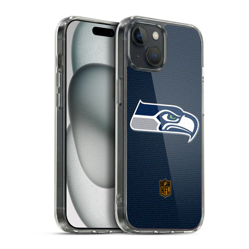 NFL Seattle Seahawks Logo Football Soft Gel Case for Apple iPhone 15 Plus & MagSafe