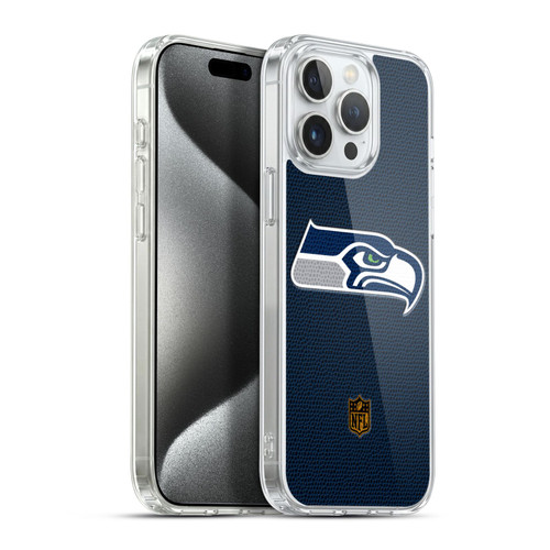 NFL Seattle Seahawks Logo Football Soft Gel Case for Apple iPhone 15 Pro Max & MagSafe
