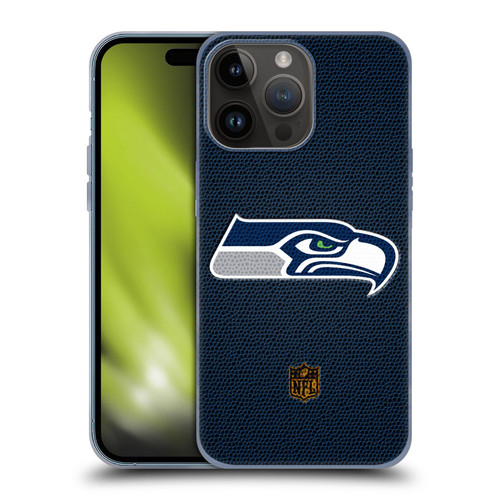 NFL Seattle Seahawks Logo Football Soft Gel Case for Apple iPhone 15 Pro Max
