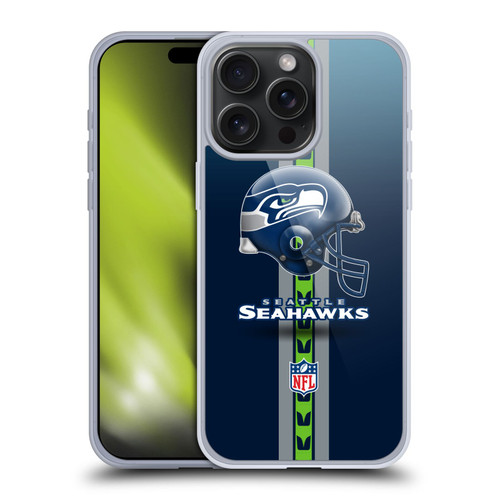 NFL Seattle Seahawks Logo Helmet Soft Gel Case for Apple iPhone 15 Pro Max