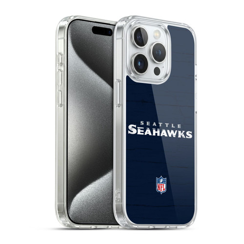 NFL Seattle Seahawks Logo Distressed Look Soft Gel Case for Apple iPhone 15 Pro & MagSafe