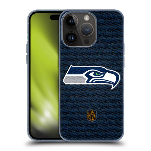 NFL Seattle Seahawks Logo Football Soft Gel Case for Apple iPhone 15 Pro