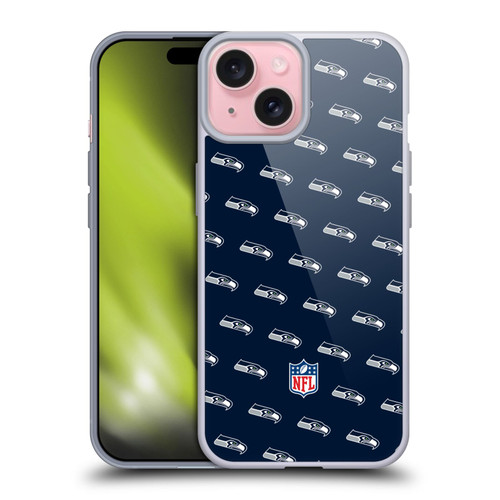 NFL Seattle Seahawks Artwork Patterns Soft Gel Case for Apple iPhone 15 NFL Seattle Seahawks Artwork Patterns Soft Gel Case for Apple iPhone 15