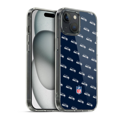NFL Seattle Seahawks Artwork Patterns Soft Gel Case for Apple iPhone 15