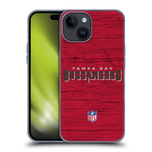 NFL Tampa Bay Buccaneers Logo Distressed Look Soft Gel Case for Apple iPhone 15
