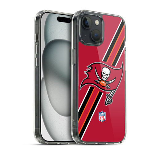 NFL Tampa Bay Buccaneers Logo Stripes Soft Gel Case for Apple iPhone 15 & MagSafe