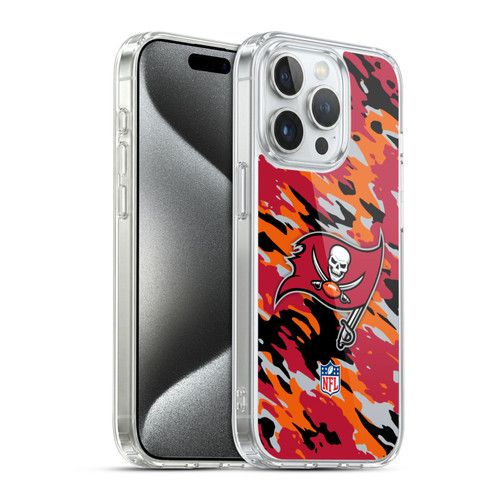 NFL Tampa Bay Buccaneers Logo Camou Soft Gel Case for Apple iPhone 15 Pro & MagSafe