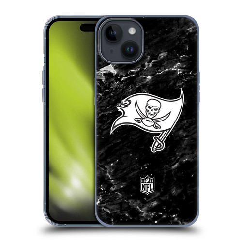 NFL Tampa Bay Buccaneers Artwork Marble Soft Gel Case for Apple iPhone 15 Plus