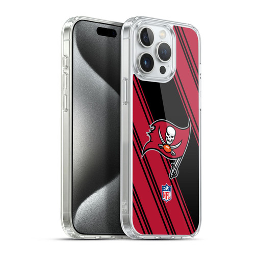 NFL Tampa Bay Buccaneers Artwork Stripes Soft Gel Case for Apple iPhone 15 Pro Max & MagSafe